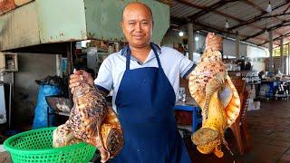 Vietnamese Food - GIANT ALIEN CONCH Sashimi Mui Ne Seafood Vietnam