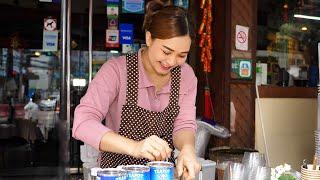 A beautiful street barista making coffee on a rainy day in Bangkok | Ploy Sai Coffee