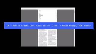 C# - How to create Continuous scroll (like in Adobe Reader) PDF Viewer