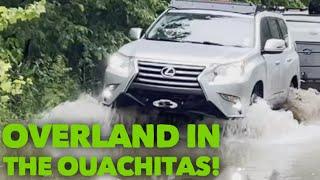 Lakeside Pop-up Camping in the Oklahoma Ouachitas, pulled by a Lexus GX