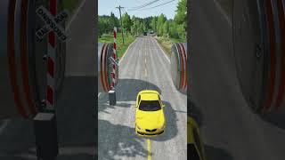 Car Bollards Rail Barrier Crash - BeamNG.Drive
