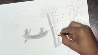 easy scenery  drawing by Nabila creations please, like, subscribe & share @nabila_creations9283