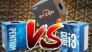 AMD Ryzen 3 1200 vs Intel Pentium G4560 vs Core i3-7100: o confronto de CPUs baratas em games!