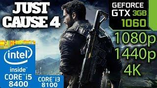 Just Cause 4 - GTX 1060 3gb - i5 8400 - i3 8100 - 1080p - UltraWide - 1440p - 4K - Benchmark PC