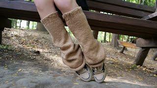 ХИТ этой ОСЕНИ  Гетры Клеш спицами  how to knitt trendy leg warmers