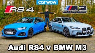 BMW M3 v Audi RS4 review & 0-60mph, 1/4-mile, brake and drift comparison!