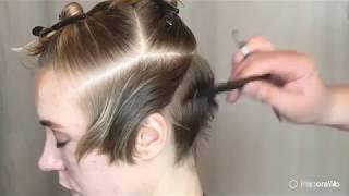 SHORT WOMEN'S CUT WITH SHORT FORELOCK in the "CONSTRUCTOR" technique