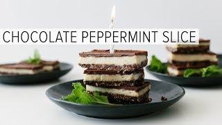 CHOCOLATE PEPPERMINT SLICE | gluten-free, dairy-free, vegan, paleo