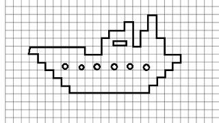 Корабль (графический диктант по клеточкам) , рисуем по клеточкам корабль