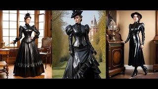 Glamorous Victorian Leather Dresses: Timeless Elegance for the Strict Governess #mature #mistress