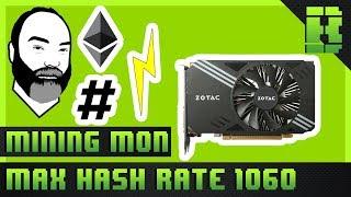 GTX 1060 Ethereum Mining Overclock Settings Hashrate & Power Consumption | Zotac Mini 6gb