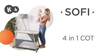 Kinderkraft SOFI 4-in-1 cot. Cot | travel cot |cradle | playpen