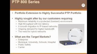 Motorola PTP 800 (Part 1 of 5) - Streakwave Webinar