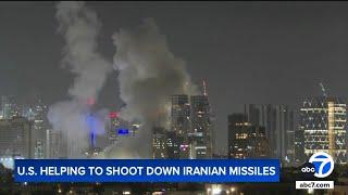 US assisting in shooting down Iranian missiles headed to Israel