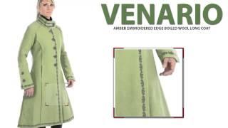 Venario Amber Boiled Wool Long Coat (For Women)