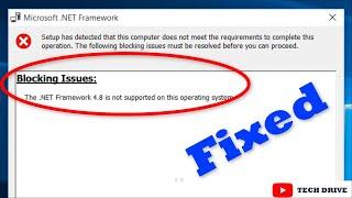 Fix NET Framework 4.8 is Not Supported On This Operating System Error Windows 11/10/8/7 (Solved)