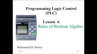 lesson 6 (Introduction to PLC - Rules of Boolean Algebra)