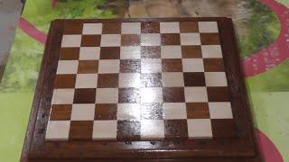 Шахматная доска из красного дерева. Making a mahogany checkerboard.