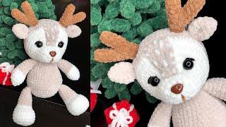 Crochet deer from plush yarn / Master class. Part 1 / How to crochet a little deer