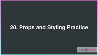 Props and Styling Practice | React JS  Course for Beginners | React JS Tutorial | #revildo_code