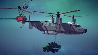 Realistic Tiltrotor Helicopters Shot Down by Guided Missiles #5 | Besiege