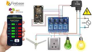 How to make IOT based Home Appliance Control using Firebase Server | MIT App Inventor Part:1