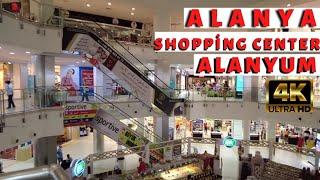 alanyum shopping center walking tour 4k alanya avm mall ! antalya turkey holiday !  4k uhd 60 fps