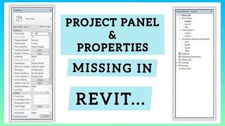 MISSING PROPERTIES OR PROJECT BROWSER IN REVIT  | ARCHITECTURE STUFF