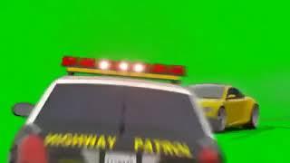 green effect car police car jump car green screen effect