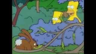 Naked Homer And Bart In The Forest - The Simpsons