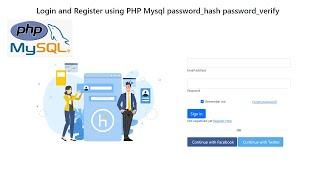 Login and Register using PHP Mysql password_hash password_verify