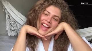 Brazilian Model Valentina Sampaio's Nighttime Skincare Routine   Go To Bed With Me   Harper's BAZAAR