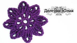 Crochet. Simple flower on a hat / bandage dress