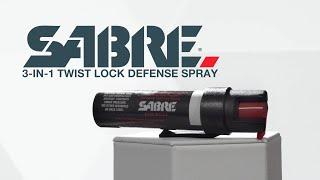 SABRE 3-In-1 Defense Spray with Clip - Combines Pepper Spray, CS Tear Gas, and UV Marking Dye