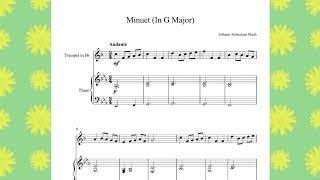 Minuet In G Major   Johann Sebastian Bach Trumpet + Piano