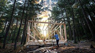 I'm building a big FRAME HOUSE Alone And Tested It Against RAIN!