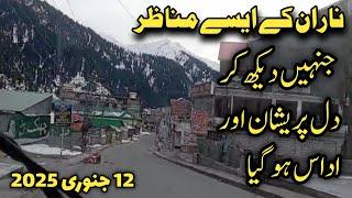 #naran jheel saif ul malook road snowfall | Naran latest  video | Naran Bazar unique video