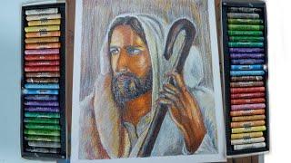 Lord Jesus|| Jesus drawing with Oil pestles|| Drawing Jesus by Aneesha Chakraborty
