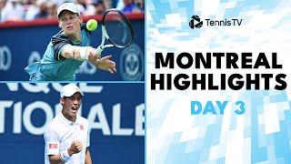 Sinner Faces Coric; Nishikori & Medvedev In Action | Montreal 2024 Day 3 Highlights