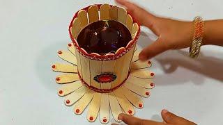 Guldasta banane ka tarika | handmade flower vase | diy | easy craft