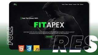 Fully Responsive GYM Fitness Landing Page Website Using HTML CSS & JS