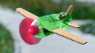 How to Make Flying Airplane Using Plastic Bottle and Cardboard