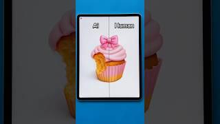 Ai vs human cupcake drawing #art #drawing #aivsartists #aivshumans