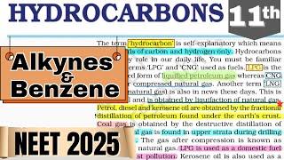 Alkynes and Benzene | Hydrocarbons NCERT Line by Line Explanation | NCERT HIGHLIGHTS #neet2025 #jee