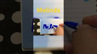 How to write Melinda in cursive#calligraphy for beginners#Cursive handwriting