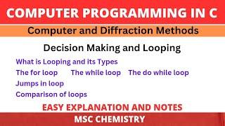 Decision Making and Looping | for loop, while and do while loop| Jumps in loop | Comparison of loops