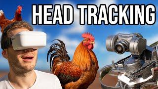 Chasing Chicken  with a Head Tracking FPV Drone!