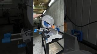 Cutting some 1045 solid steel with my Evolution S355MCS metal cutting miter saw #fabrication #tools