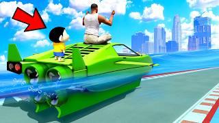 SHINCHAN AND FRANKLIN TRIED THE IMPOSSIBLE UNDERWATER FLOATING CAR PARKOUR CHALLENGE IN GTA 5