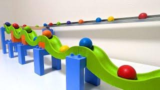 Marble Run RaceTrixTrack Wave Slope & Aluminum Rail + Grimms Spiral Course